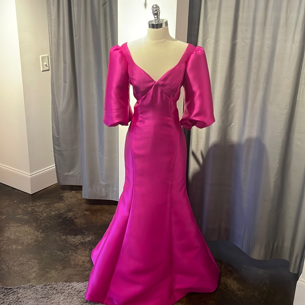 Amsale Evening Style P452M in Fuchsia